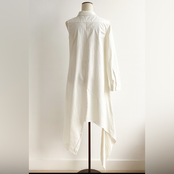 MM6 Maison Margiela Asymmetric Shirt Dress 6 White Cotton Avant-garde - Picture 4 of 10